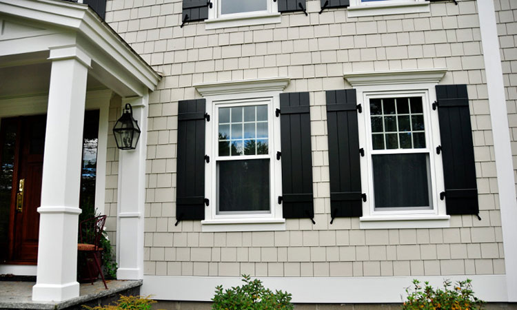 siding hardie james shutters exterior hardieshingle shingle cobblestone colors trim houses homes windows window roof paint tan shingles exteriors taupe